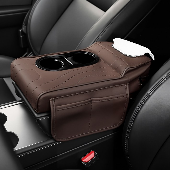 차량용 팔걸이 콘솔쿠션 자동차 티슈케이스 컵홀더 사이드포켓