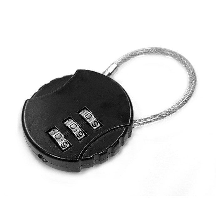 와이어 로프 원형 번호키 자물쇠 길이 8cm 캐리어 가방 문 캐비넷 자전거 헬멧 잠금