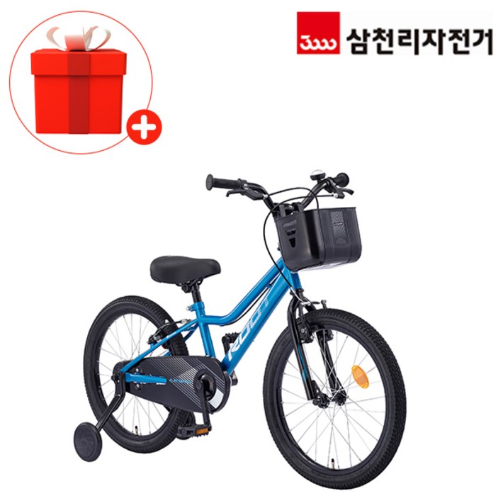삼천리 2025 완조립 20 루트 유아 어린이 자전거 MTB 스타일 보조바퀴 네발 자전거, 블랙, 1개