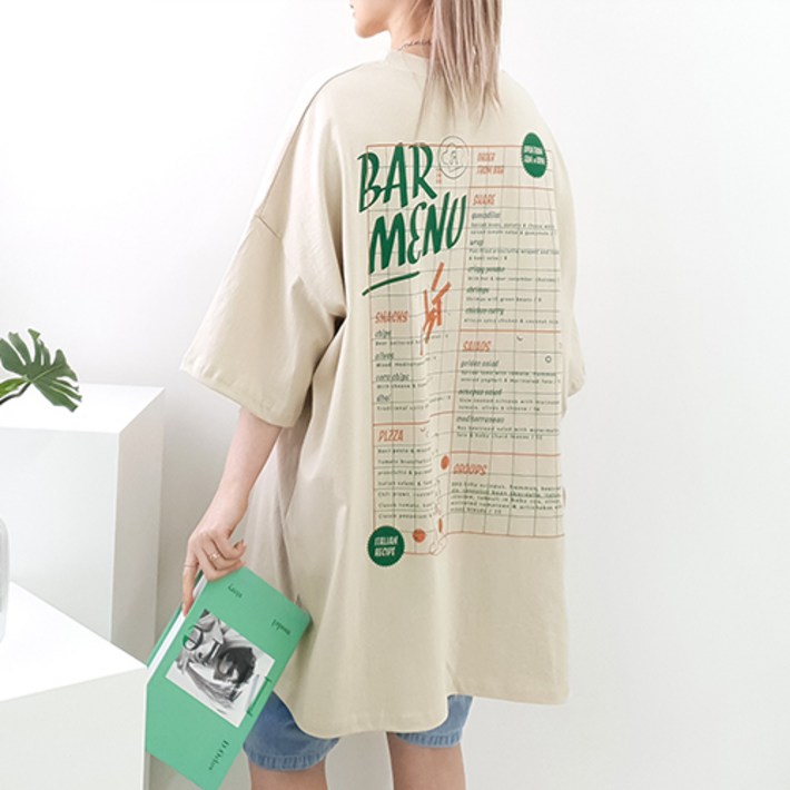 퀸비샵 바메뉴 빅 박스티  빅사이즈 루즈핏 통기성 반팔티 티셔츠 오버핏 박스티 임부복 오버사이즈