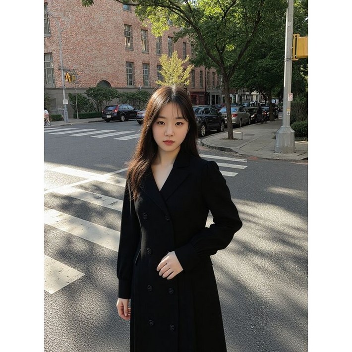 베스띠벨리 블랙 더블 테일러드 플리츠 원피스 BHOAI2527