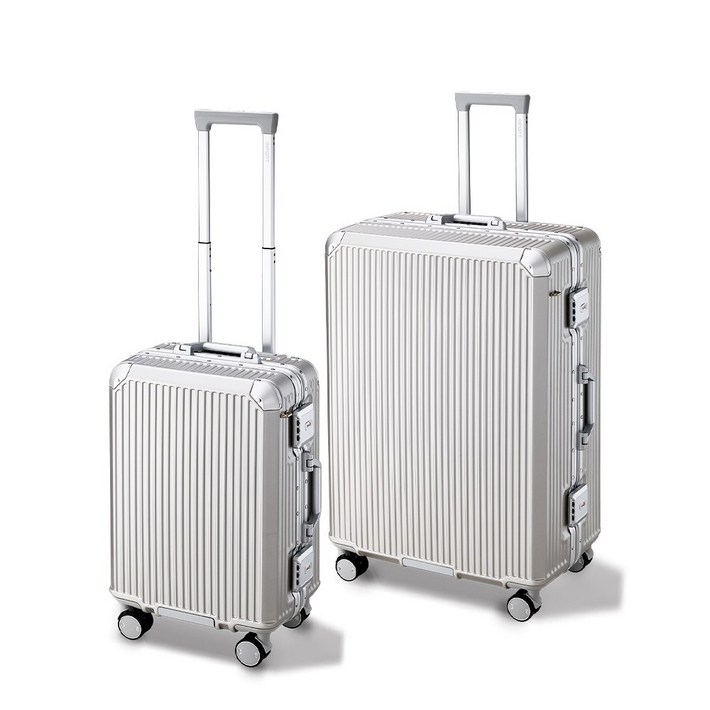 인포트 솔리드 캐리어 2종 세트 20인치 기내용 28인치 여행용 하드 케이스 메탈 실버 인포트 솔리드 캐리어 2종 세트 20인치 기내용 28인치 여행용 하드 케이스 메탈 실버