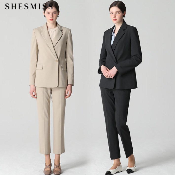 2SET 쉬즈미스 더블버튼 재킷스트레이트 팬츠 2종세트