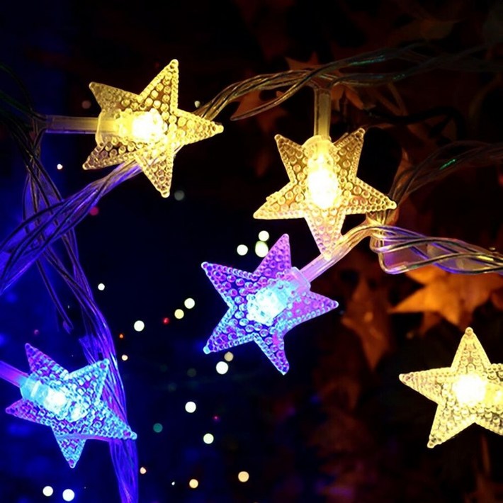 LED 별 가랜드 전구 40구 5.6m 칼라 dog29rqy