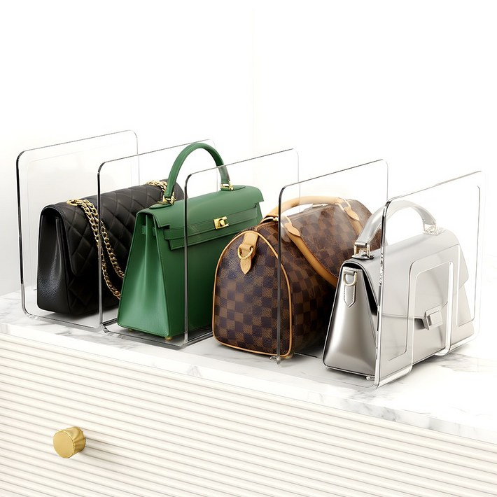 아이리벳 착착착 가방정리대 투명 아크릴 칸막이 핸드백 정리함, 1개, 4칸
