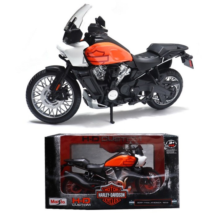 마이스토 112 할리데이비슨 2021 Pan America 1250 다이캐스트 오토바이모형 바이크피규어, 1개