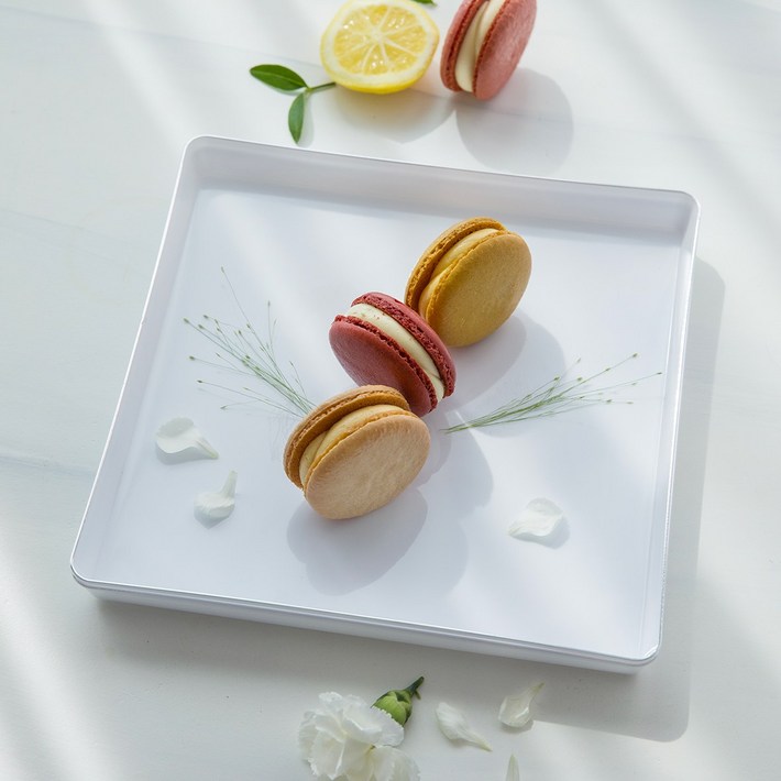 퀸즈 실버라인 고급 일회용 사각접시 파티 행사 모임 생일 스퀘어 접시