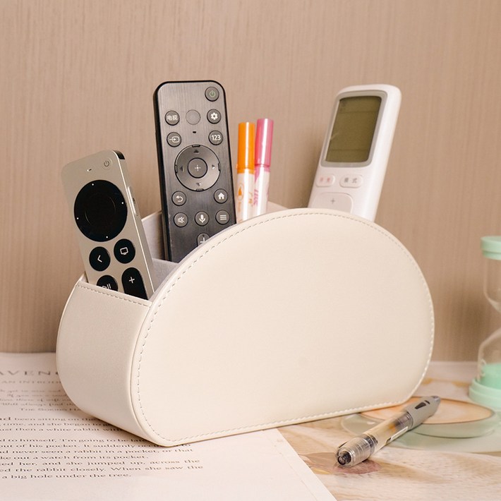 아르제이 리모컨 정리함 보관함 거치대 칸막이 꽂이, 1개, white