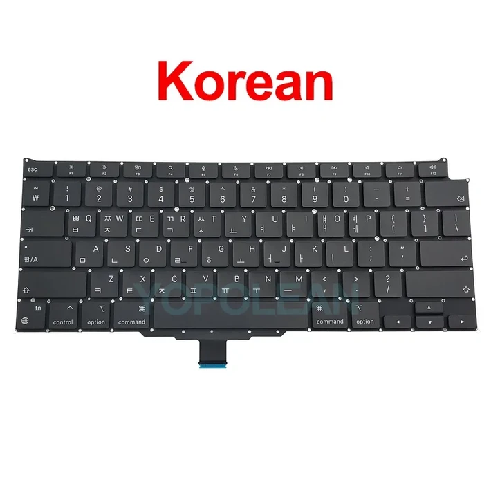 Macbook Air 13 M1 A2337 키보드 교체 용 새 노트북  영국 FR SP IT DE RU AE 레이아웃 2020 년
