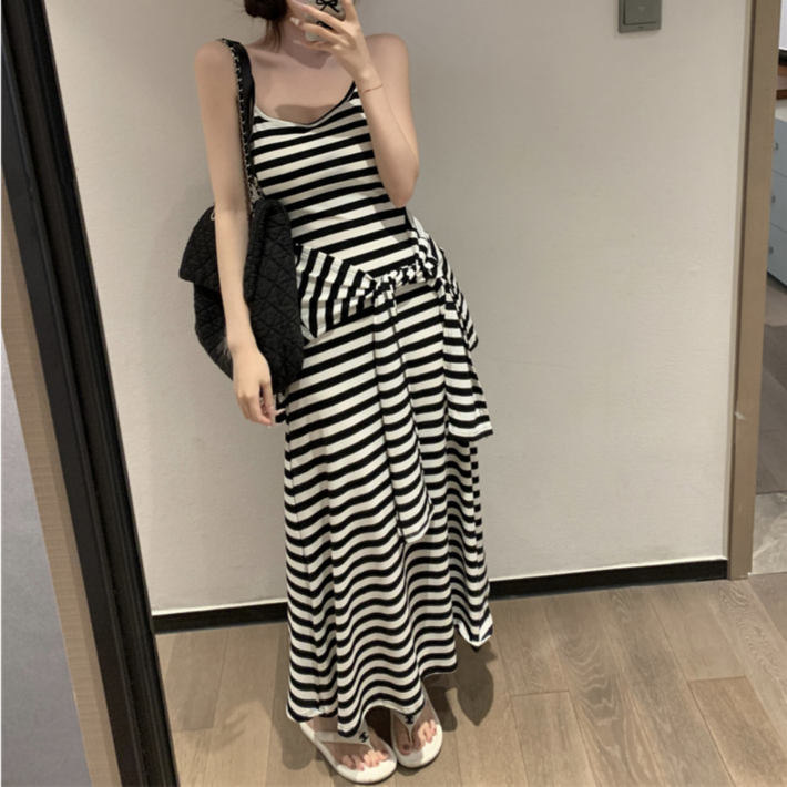 유니크코코 캡내장 민소매 롱 원피스 케이프세트 5757