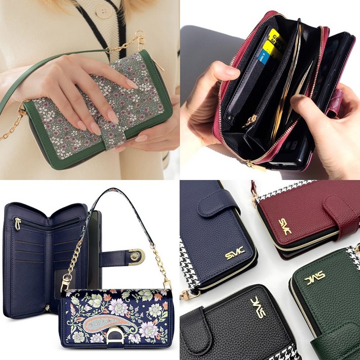 갤럭시S23플러스 고급 가죽 지갑형 다이어리 케이스 SMS916 지폐 카드 동전 수납 지퍼형