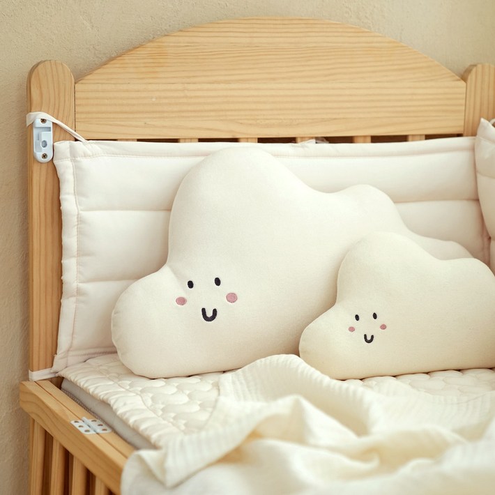마롤로뜨 아기 바디필로우 쿠션 침대 범퍼 가드, 구름이아이보리M  테리 바디필로우