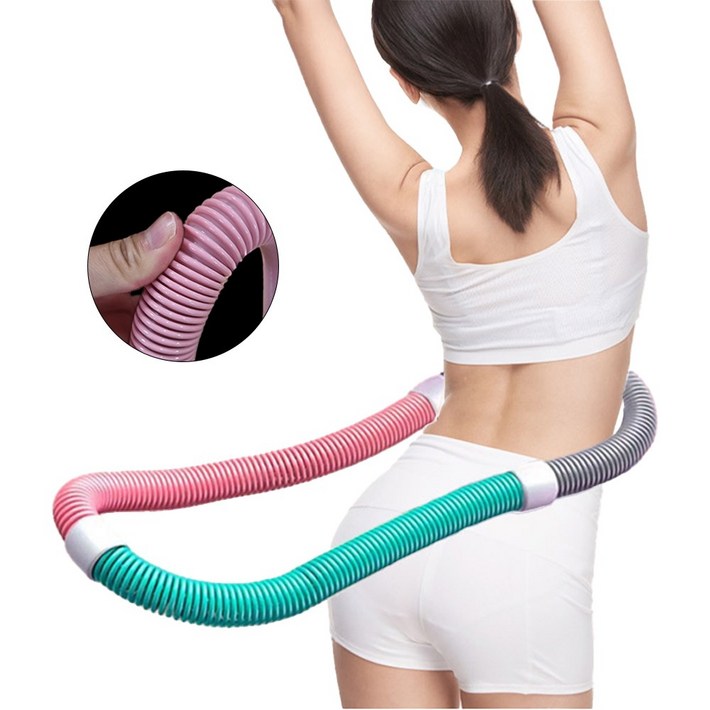 핏조여 다이어트 소프트 스프링 뱃살 훌라후프, 핑크계열, 1개, 1kg