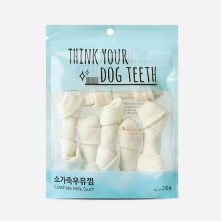 강아지 Think your dog teeth 소가죽우유껌 중형 210g 6p, 우유, 210g, 1개