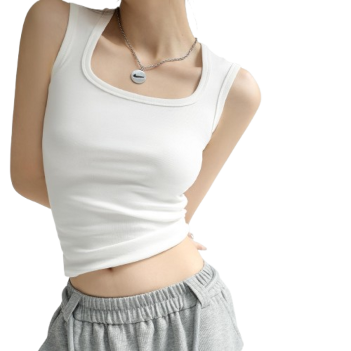 BELLE 스퀘어넥 나시티 스판 민소매 이너 슬리브