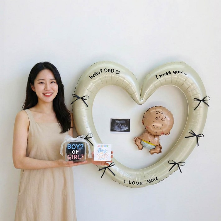 이벤트홀릭 젠더리빌 미니 풍선 박스 세트 성별 공개 베이비샤워 파티 임신 축하 선물, 1개, 04.BOY or GIRL 풀세트
