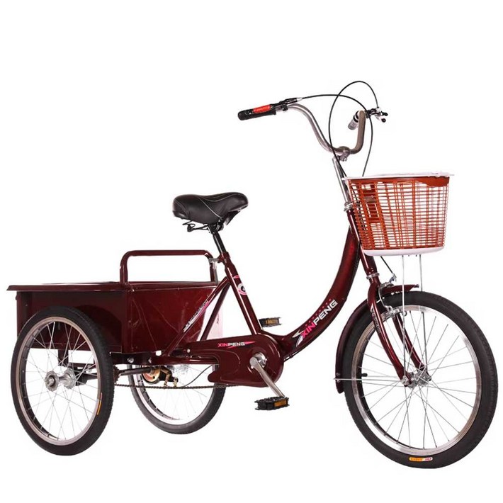 어른용세발자전거 수레 자전거 3발 짐칸 시니어 할 클래식 중형 15, 1개