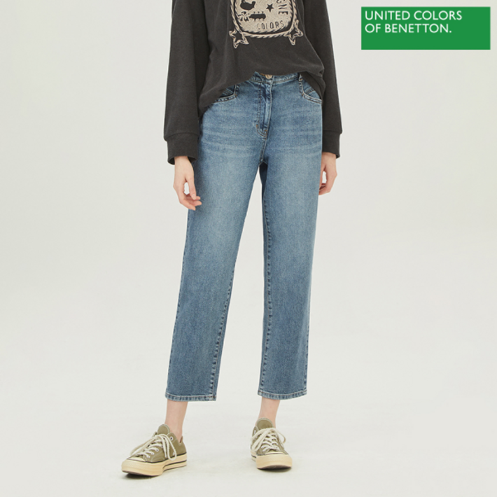 베네통 베네통 뒷밴딩 포켓 배기 데님 팬츠 BADP07311IN