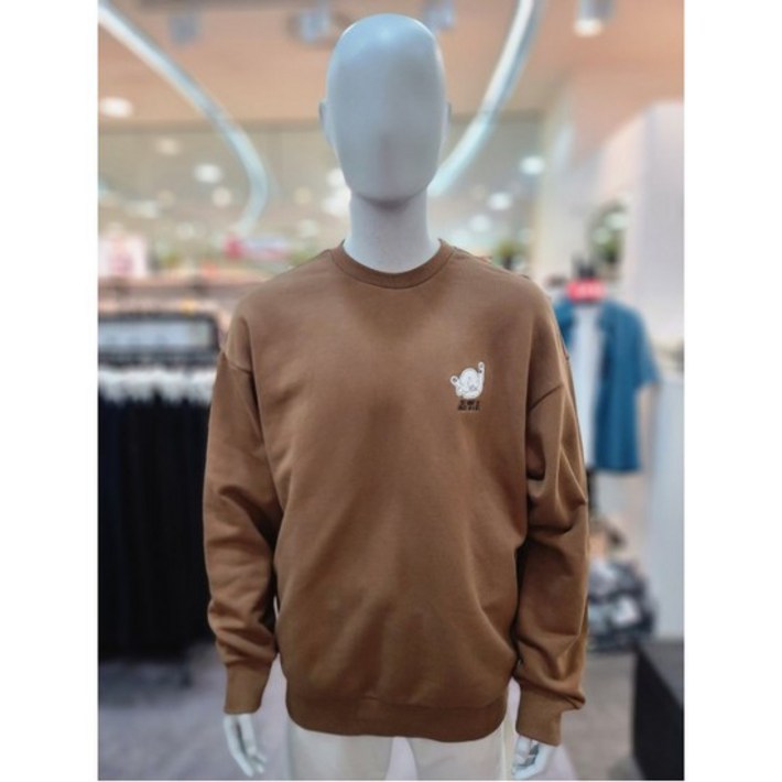 W몰 프로젝트M 남여공용 순살탱방 자수 아트웍 오버핏 맨투맨 티셔츠 EPA4TR1950