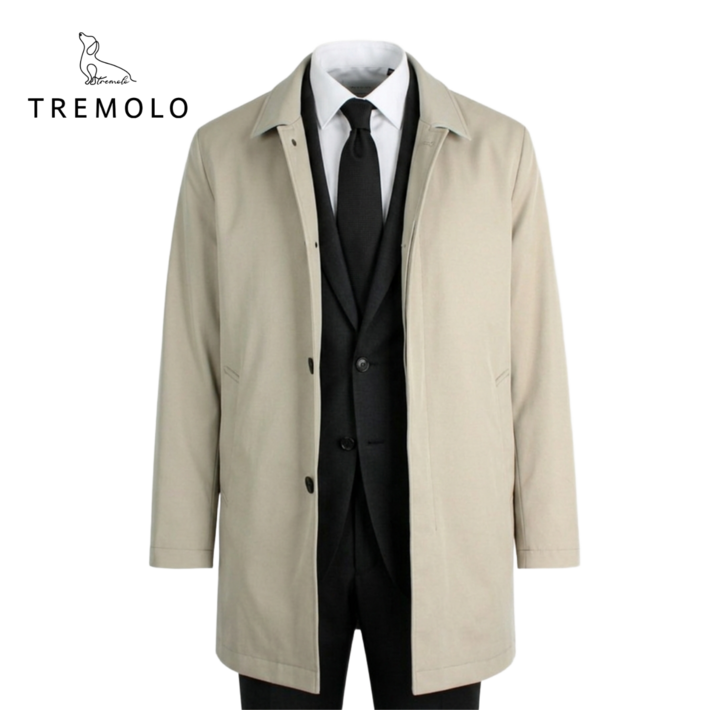 트레몰로 남성 봄가을 경량 트렌치코트 내피 탈부착 가능 EB5S1311