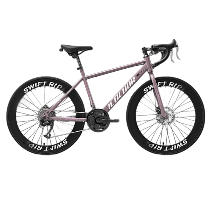 ICOLOUR 초경량 로드자전거 트랙 사이클 입문용 60mm 휠셋, 27세트, 175cm, 퍼플