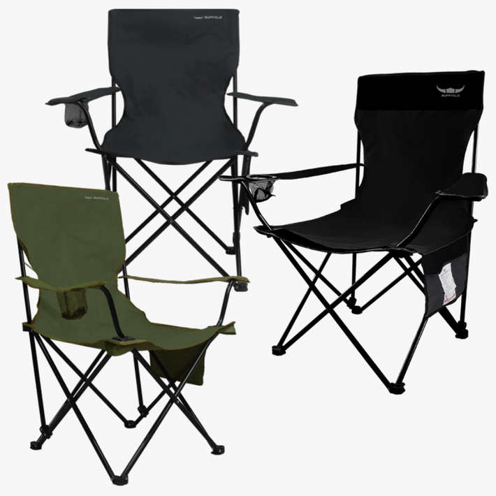 버팔로 시크캠프체어 2P 경량체어, 블랙, 1세트