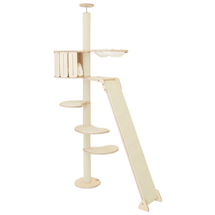 캣츠드림 고양이 놀이와 휴식의 공존 하우스 앤 슬라이드형 캣폴 세트 004 대 B형