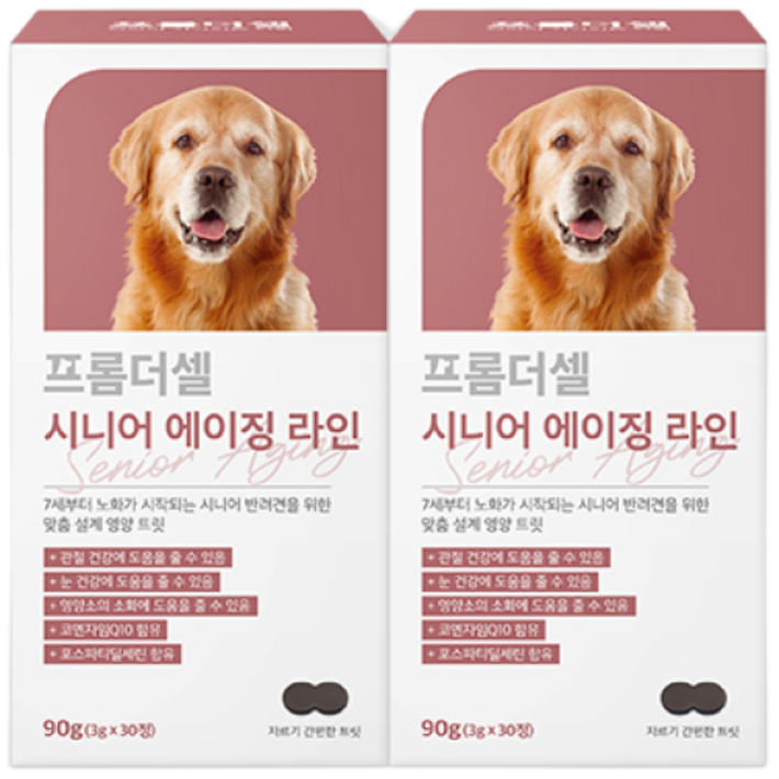 프롬더셀 강아지 노견 영양제 관절 피부 피모 눈건강 백내장 치매 항산화제 30정, 30정, 종합영양제, 2개