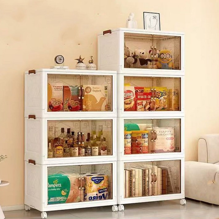 kb 폴딩박스 리빙박스 폴딩 박스 접이식수납박스, 4개, 흰색