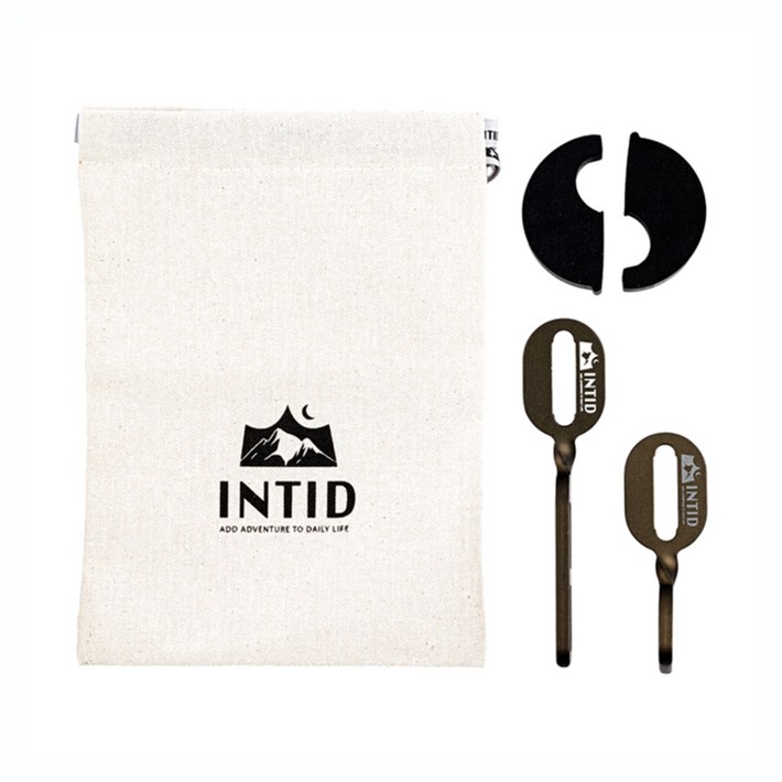 인티드 차박 필수품 노지 우중 환기 보안 트렁크 고리 티지링크, 고리카키색파우치아이보리, 1개