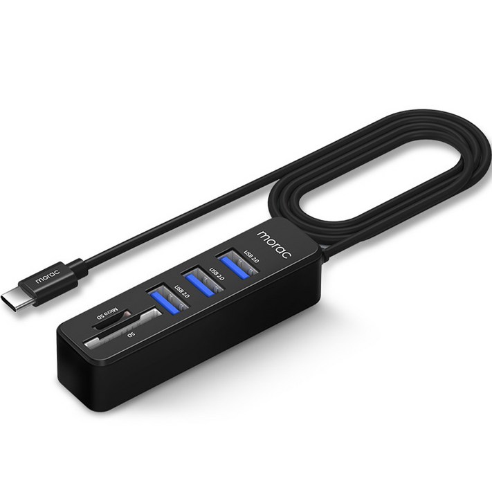 모락 프로토 알파 5포트 USB C타입 멀티 허브 MRHUB5C, 블랙