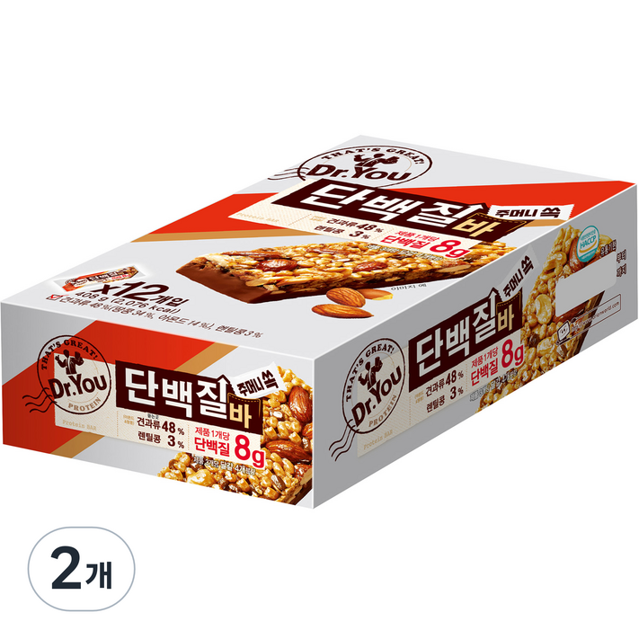 닥터유 주머니쏙 단백질바, 34g, 24개 닥터유 주머니쏙 단백질바, 34g, 24개