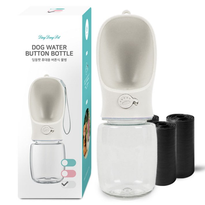 딩동펫 반려동물 휴대용 버튼식 물병 350ml 풉백 3롤 딩동펫 반려동물 휴대용 버튼식 물병 350ml 풉백 3롤