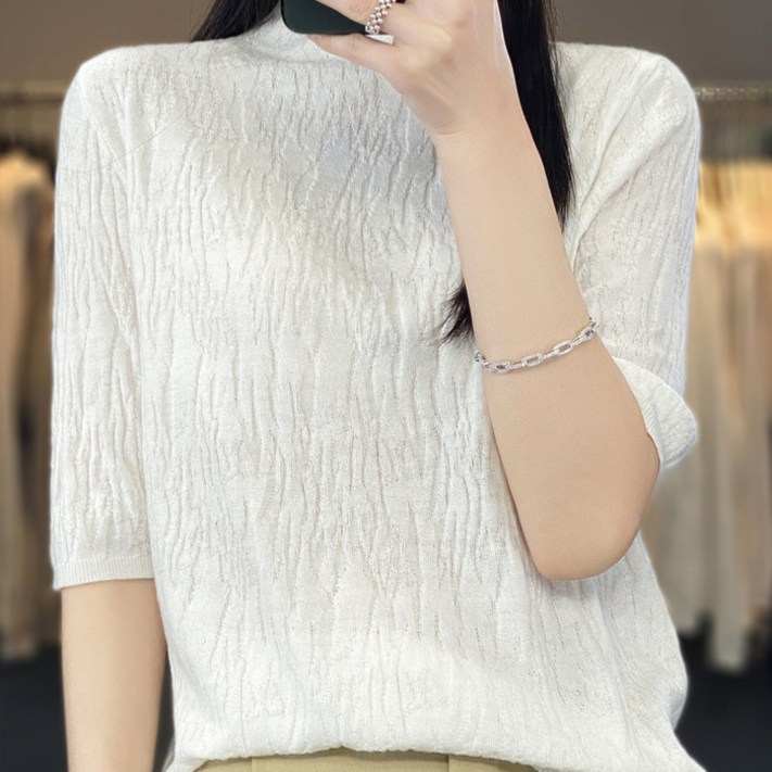 라라티나 여성용 링고 하프 터틀넥 빈팔 스웨터