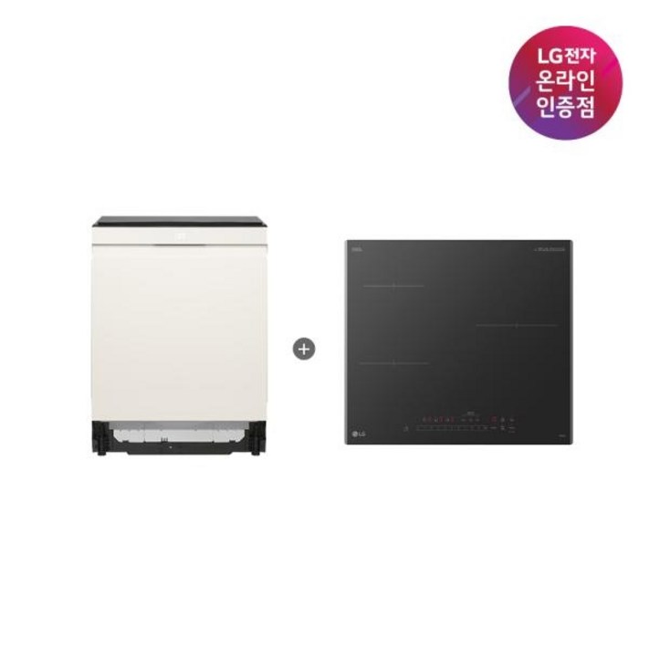 LG전자 DIOS디오스 오브제컬렉션 식기세척기 열풍건조14인용  전기레인지 인덕션3구 세트 6BG1EASB2E
