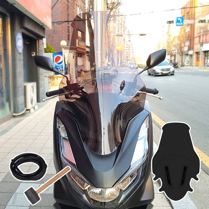 바이커스 혼다 PCX125 2021년2024년 미들 윈드스크린 스모그 클리어 튜닝, 1세트