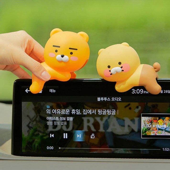카카오프렌즈 라이언 모니터 방향제 차량용 피규어 네비게이션 걸이 데스크꾸미기, 1개