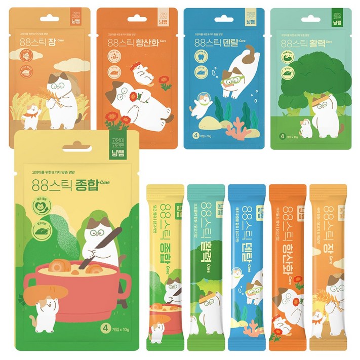 냥쌤 88스틱 고양이 츄르 간식 5종종합활력항산화덴탈장, 1세트, 200g, 닭고기 냥쌤 88스틱 고양이 츄르 간식 5종종합활력항산화덴탈장, 1세트, 200g, 닭고기