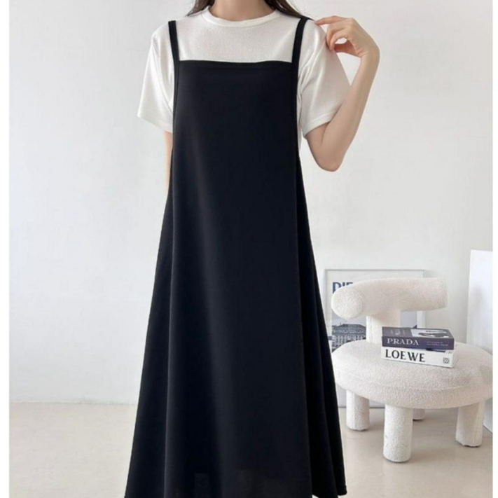 나니까 뷔스티에 끈나시 훌원피스 롱 원피스