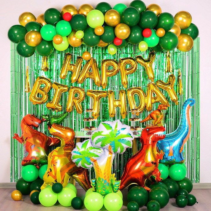 KC인증 공룡모음 풍선세트 생일축하 이벤트 장식세트, 1세트 KC인증 공룡모음 풍선세트 생일축하 이벤트 장식세트, 1세트
