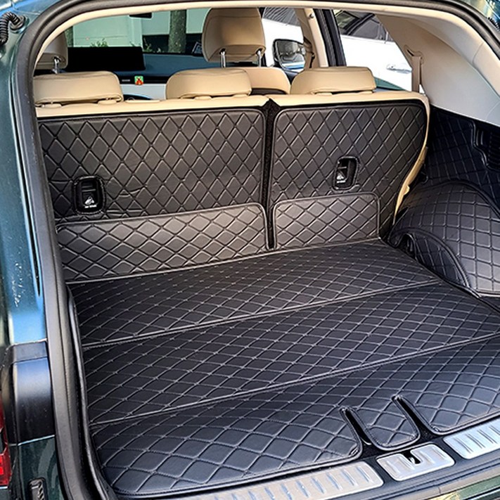 가온 트렁크매트 풀커버 세트 차박 트렁크 도어 매트 포함, 블랙블랙