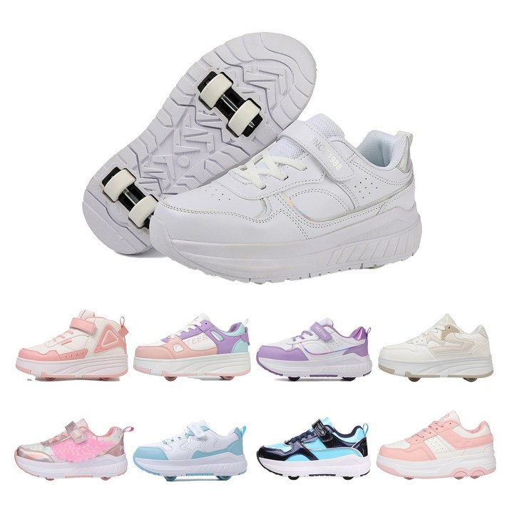 PHTEER 롤러슈즈 바퀴달린운동화 탈부착 롤러스케이트  4륜 F05