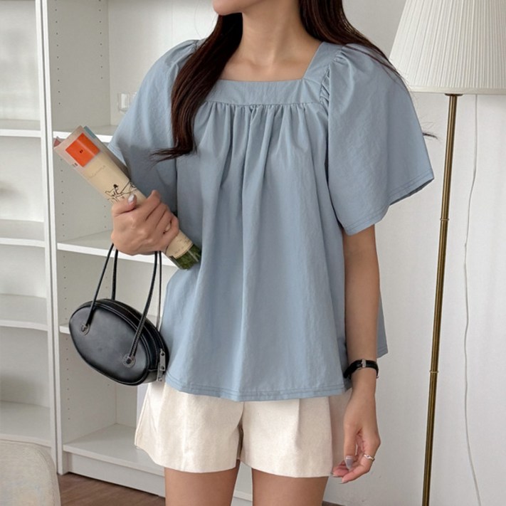 마이쏭 여성 빅사이즈 루즈핏 셔츠 여리여리 블레씽스퀘어바스락블라우스