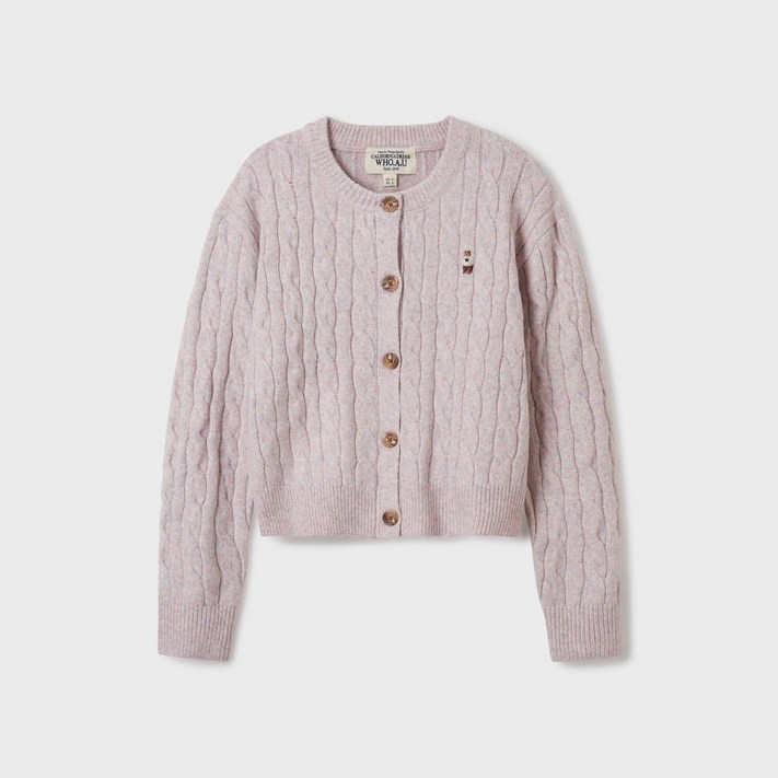 후아유여성 보카시 케이블 꽈배기 라운드 니트 가디건  WHCKE4T23F