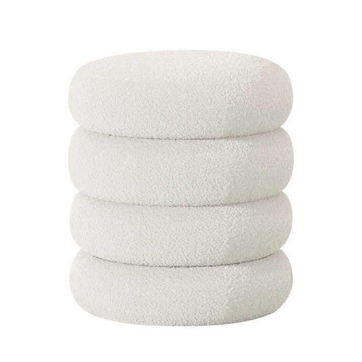 온더루프 부클레 패브릭 스툴, 1개, 화이트