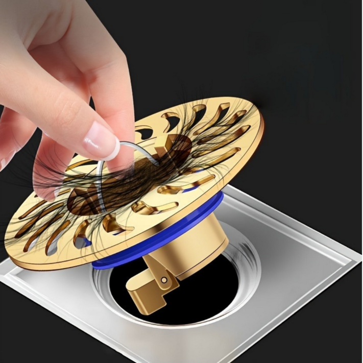 냄새 차단 고급 황동 자동개폐 하수구 트랩