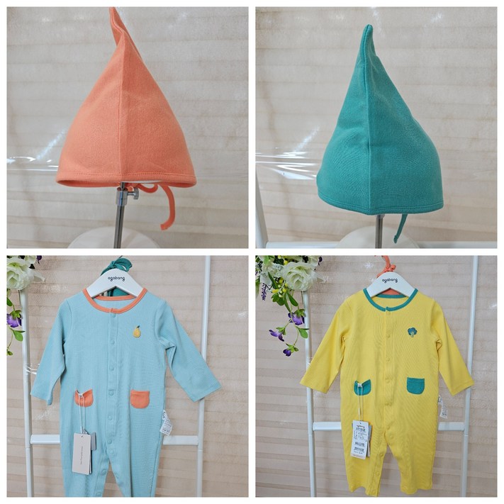 아가방 우주복 아기옷 유아 출산 신생아 봄 페인티슬림우주복모자 01RO