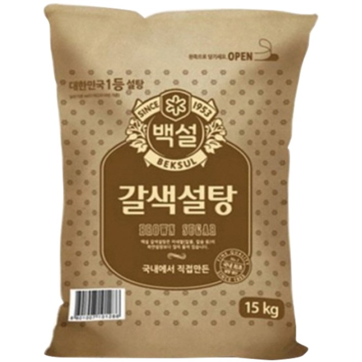 백설 갈색 설탕, 15kg, 1개