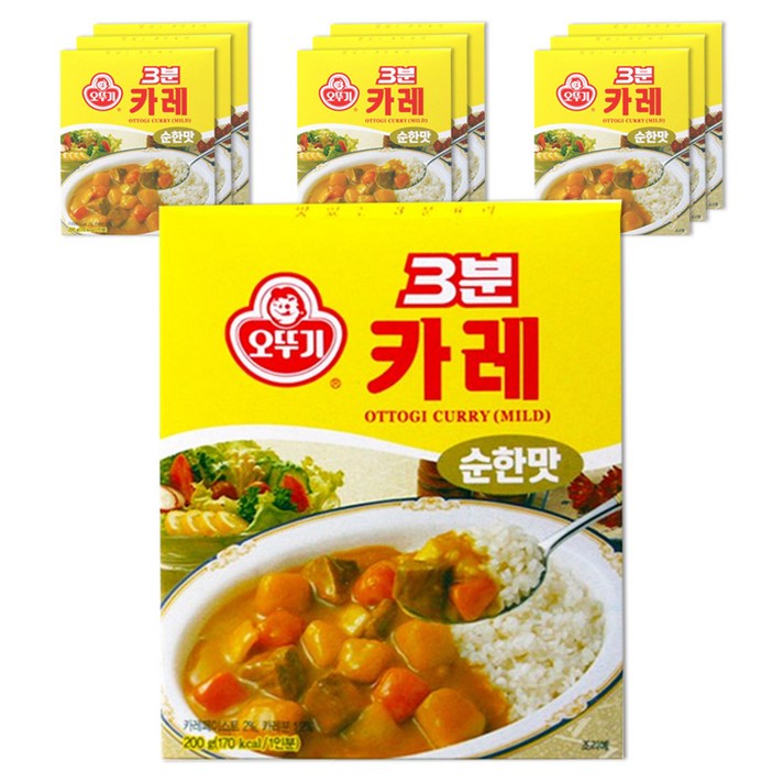 오뚜기 3분 카레 순한맛, 200g, 10개