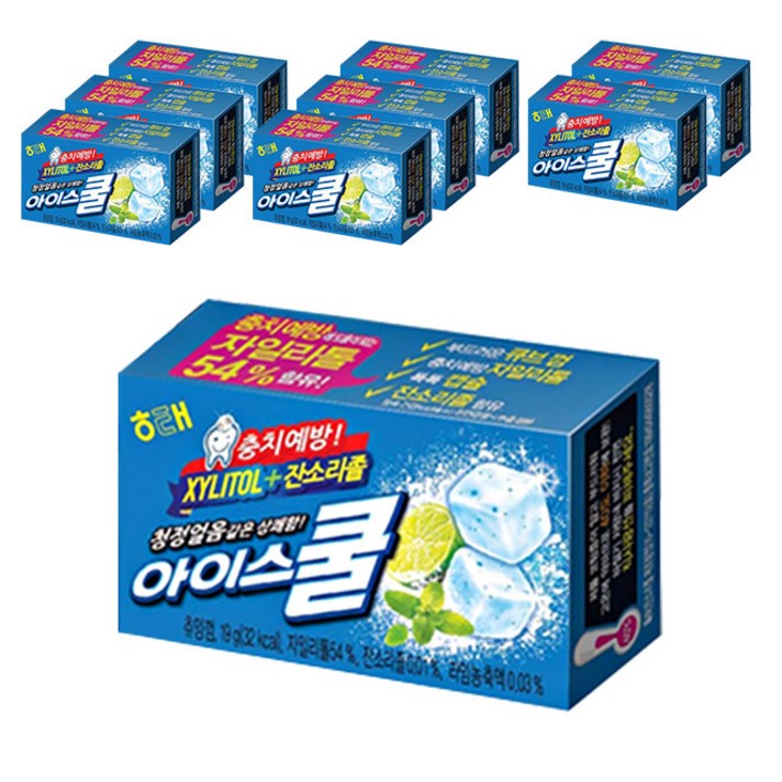 해태제과 아이스쿨 껌, 19g, 9개입